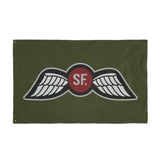 WWII Jedburgh Team Wing Insignia Double-Sided Flag - 36 x 60 Home Decor Printify 36'' × 60'' 