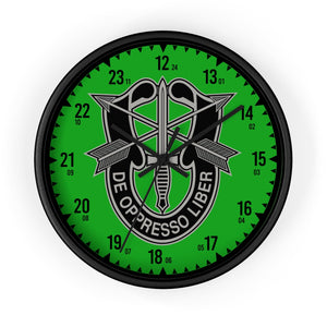 10th Group Special Forces Wall Clock Home Decor Printify Black Black 10"