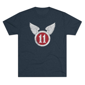 11th Airborne 'Arctic' Division Distressed Insignia Triblend Shirt T-Shirt Printify Tri-Blend Vintage Navy L 