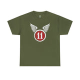 11th Airborne Division Distressed Insignia - Standard Fit Cotton Shirt T-Shirt Printify L Military Green 