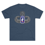 173rd Airborne Brigade Insignia Triblend Athletic Shirt T-Shirt Printify S Tri-Blend Indigo 
