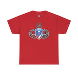 187th Rakkasan Master Blaster Distressed Insignia - Standard Fit Cotton Shirt T-Shirt Printify L Red 