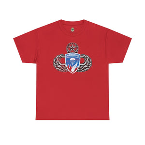 187th Rakkasan Master Blaster Distressed Insignia - Standard Fit Cotton Shirt T-Shirt Printify L Red 
