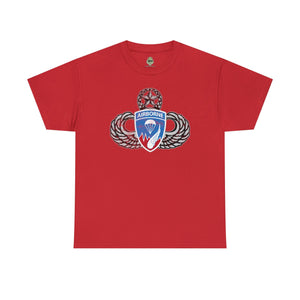 187th Rakkasan Master Blaster Distressed Insignia - Standard Fit Cotton Shirt T-Shirt Printify L Red 
