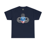 187th Rakkasan Master Blaster Distressed Insignia - Standard Fit Cotton Shirt T-Shirt Printify M Navy 