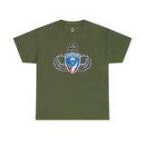 187th Rakkasan Master Blaster Distressed Insignia - Standard Fit Cotton Shirt T-Shirt Printify S Military Green 