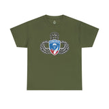 187th Rakkasan Master Blaster Distressed Insignia - Standard Fit Cotton Shirt T-Shirt Printify S Military Green 