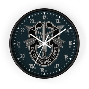 19th Group Special Forces Wall Clock Home Decor Printify Black White 10"