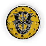 1st Group Special Forces Wall Clock Home Decor Printify White Black 10"