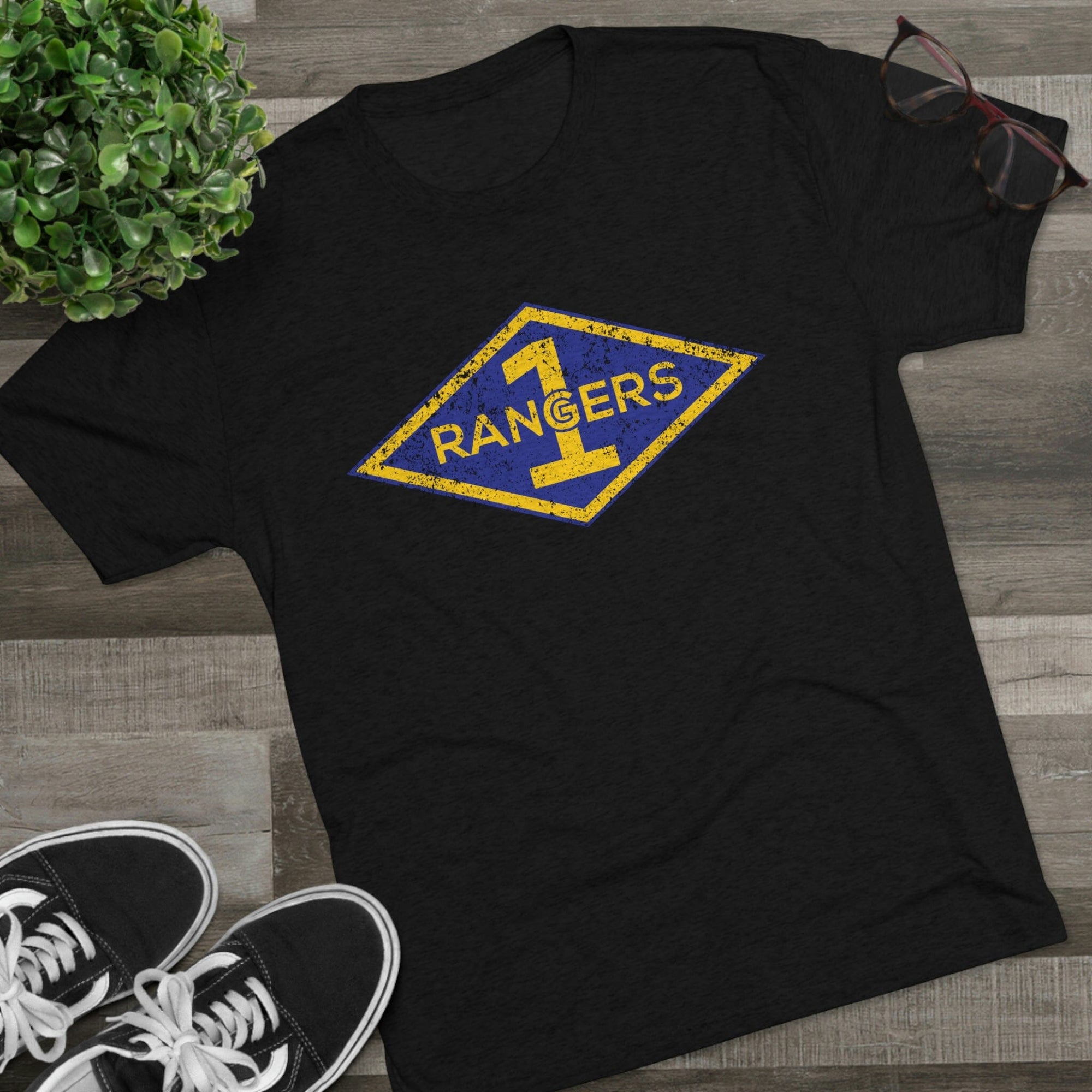 1st Ranger Battalion Distressed Diamond Triblend Athletic Shirt ...