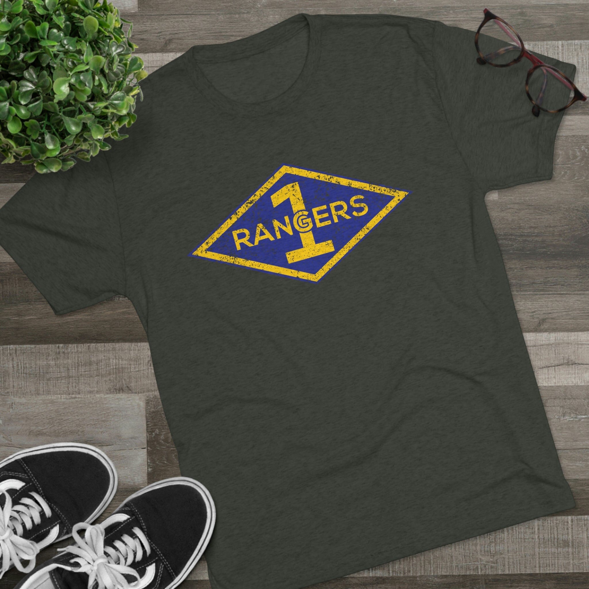 1st Ranger Battalion Distressed Diamond Triblend Athletic Shirt ...