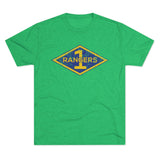 1st Ranger Battalion Distressed Diamond Triblend Athletic Shirt T-Shirt Printify Tri-Blend Envy M 