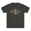 1st Ranger Battalion Distressed Diamond Triblend Athletic Shirt T-Shirt Printify Tri-Blend Macchiato M 