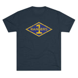 1st Ranger Battalion Distressed Diamond Triblend Athletic Shirt T-Shirt Printify Tri-Blend Vintage Navy M 