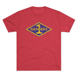 1st Ranger Battalion Distressed Diamond Triblend Athletic Shirt T-Shirt Printify Tri-Blend Vintage Red M 