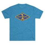 1st Ranger Battalion Distressed Diamond Triblend Athletic Shirt T-Shirt Printify Tri-Blend Vintage Turquoise M 