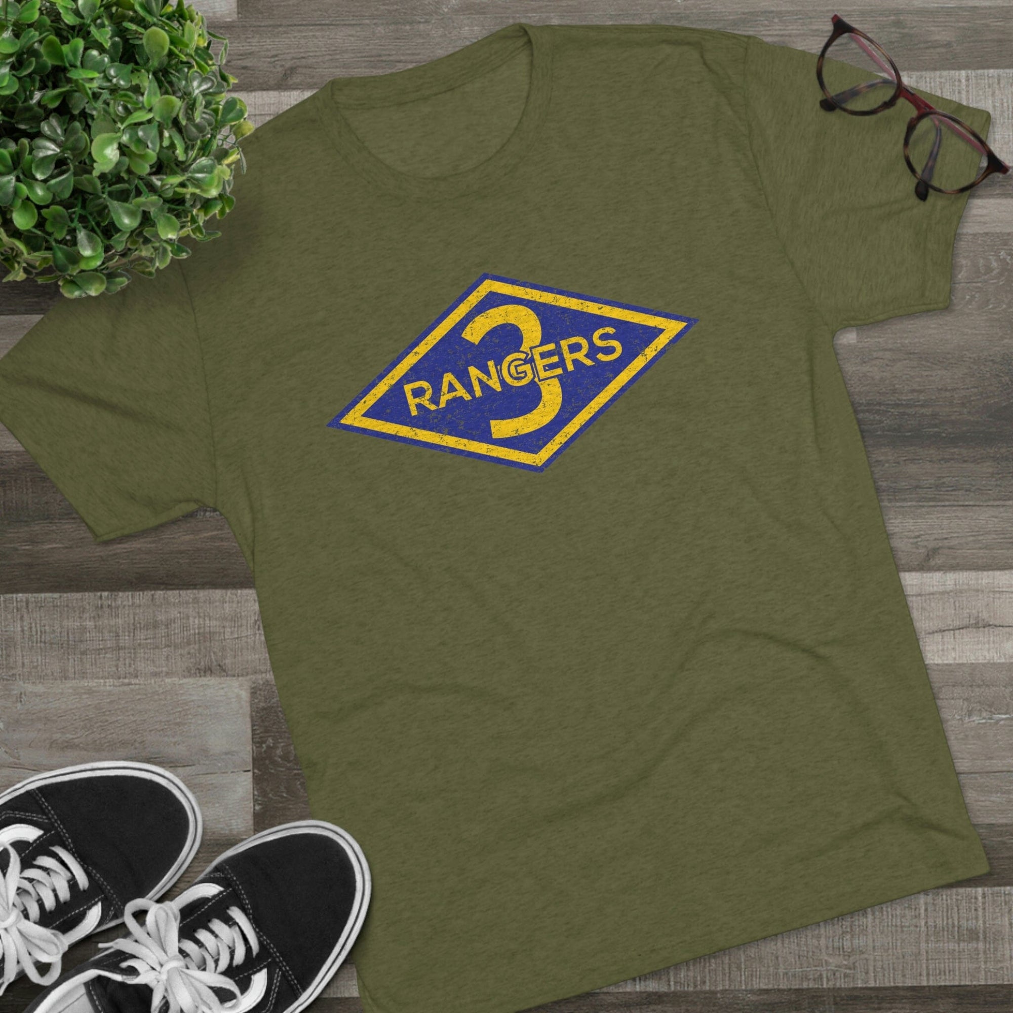 3rd Ranger Battalion Distressed Diamond Triblend Athletic Shirt ...