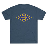 3rd Ranger Battalion Distressed Diamond Triblend Athletic Shirt T-Shirt Printify Tri-Blend Indigo M 