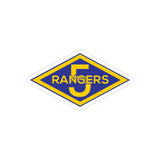 5th Rangers Transparent Outdoor Stickers, Die-Cut, 1pcs Paper products Printify 4" × 4" Die-Cut Transparent