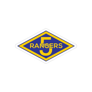 5th Rangers Transparent Outdoor Stickers, Die-Cut, 1pcs Paper products Printify 4" × 4" Die-Cut Transparent