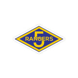 5th Rangers Transparent Outdoor Stickers, Die-Cut, 1pcs Paper products Printify 5" × 5" Die-Cut Transparent