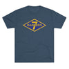 7th Ranger Training Battalion Distressed Diamond Triblend Athletic Shirt T-Shirt Printify Tri-Blend Indigo M 