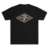 7th Ranger Training Battalion Distressed Diamond Triblend Athletic Shirt T-Shirt Printify Tri-Blend Vintage Black M 