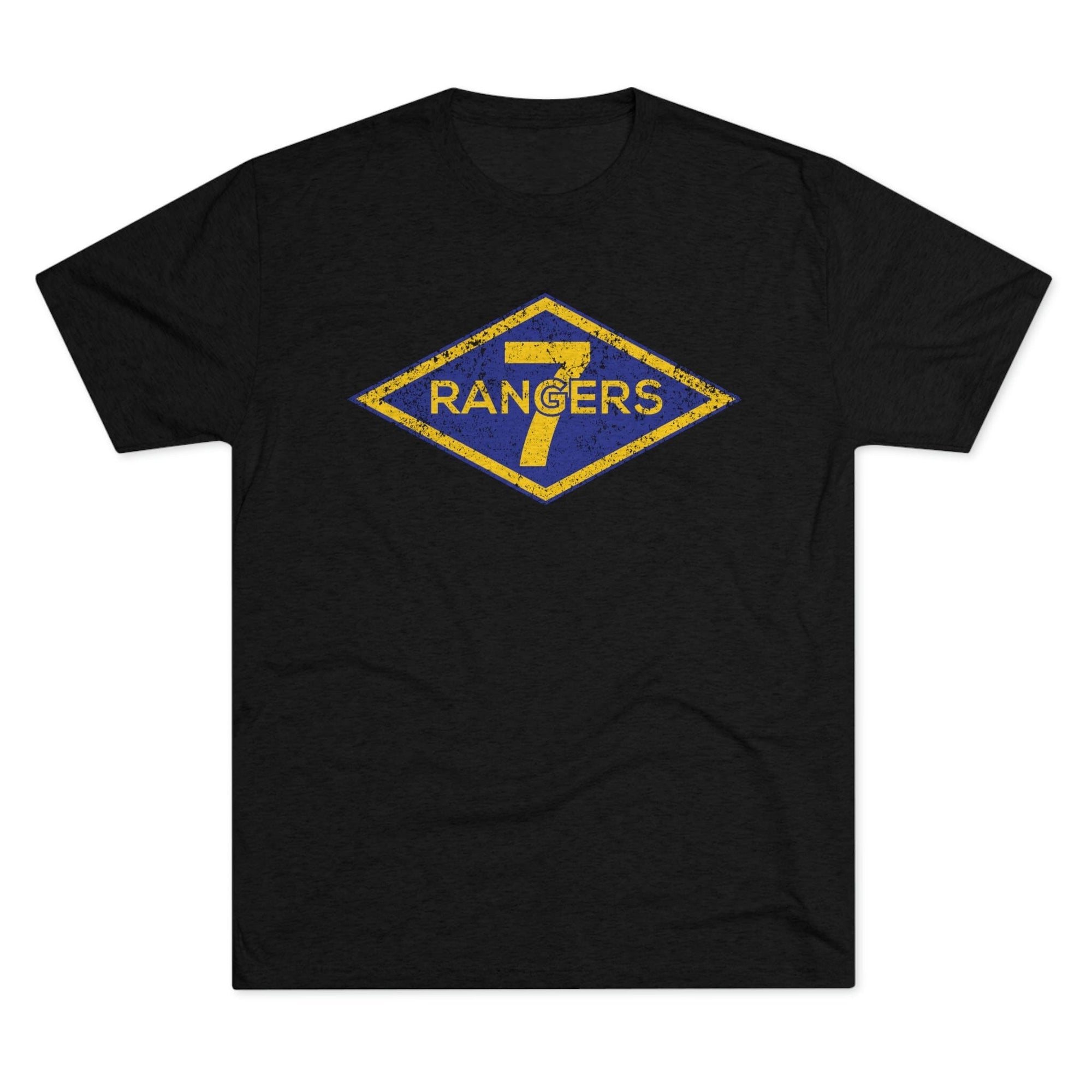 7th Rangers 7th Ranger Training Battalion Distressed Diamond Triblend Athletic Shi ...