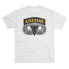 Airborne Tab and Jump Wings Black Gold Triblend Athletic Shirt T-Shirt Printify Tri-Blend Heather White S 