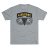 Airborne Tab and Jump Wings Black Gold Triblend Athletic Shirt T-Shirt Printify Tri-Blend Premium Heather S 