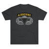 Airborne Tab and Jump Wings Black Gold Triblend Athletic Shirt T-Shirt Printify Tri-Blend Vintage Black S 
