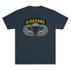 Airborne Tab and Jump Wings Black Gold Triblend Athletic Shirt T-Shirt Printify Tri-Blend Vintage Navy S 