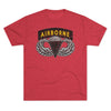 Airborne Tab and Jump Wings Black Gold Triblend Athletic Shirt T-Shirt Printify Tri-Blend Vintage Red S 