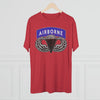 Airborne Tab and Jump Wings Triblend Athletic Shirt T-Shirt Printify 