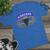 Airborne Tab and Jump Wings Triblend Athletic Shirt T-Shirt Printify 