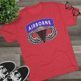 Airborne Tab and Jump Wings Triblend Athletic Shirt T-Shirt Printify 