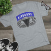 Airborne Tab and Jump Wings Triblend Athletic Shirt T-Shirt Printify 