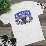 Airborne Tab and Jump Wings Triblend Athletic Shirt T-Shirt Printify 