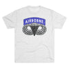 Airborne Tab and Jump Wings Triblend Athletic Shirt T-Shirt Printify Tri-Blend Heather White S 