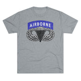Airborne Tab and Jump Wings Triblend Athletic Shirt T-Shirt Printify Tri-Blend Premium Heather S 