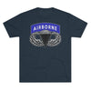 Airborne Tab and Jump Wings Triblend Athletic Shirt T-Shirt Printify Tri-Blend Vintage Navy S 