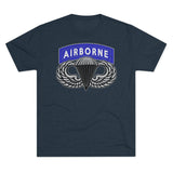 Airborne Tab and Jump Wings Triblend Athletic Shirt T-Shirt Printify Tri-Blend Vintage Navy S 