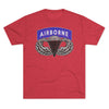 Airborne Tab and Jump Wings Triblend Athletic Shirt T-Shirt Printify Tri-Blend Vintage Red S 