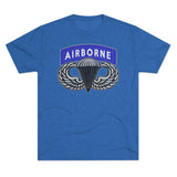 Airborne Tab and Jump Wings Triblend Athletic Shirt T-Shirt Printify Tri-Blend Vintage Royal S 