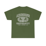 Airborne University Fort Moore Georgia - Unisex Heavy Cotton Tee T-Shirt Printify Military Green S 