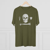 American Marauder Stede Bonnet Pirate Flag Triblend Athletic Shirt T-Shirt Printify 