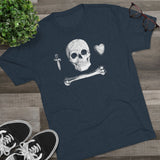 American Marauder Stede Bonnet Pirate Flag Triblend Athletic Shirt T-Shirt Printify 