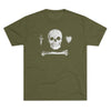 American Marauder Stede Bonnet Pirate Flag Triblend Athletic Shirt T-Shirt Printify Tri-Blend Military Green M 