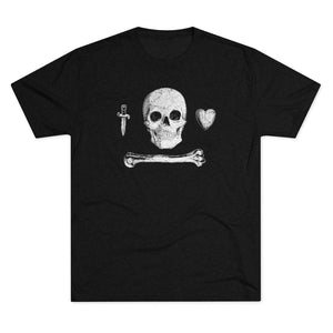 American Marauder Stede Bonnet Pirate Flag Triblend Athletic Shirt T-Shirt Printify Tri-Blend Vintage Black M 