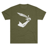 American Marauder Thomas Tew Pirate Flag Triblend Athletic Shirt T-Shirt Printify Tri-Blend Military Green M 